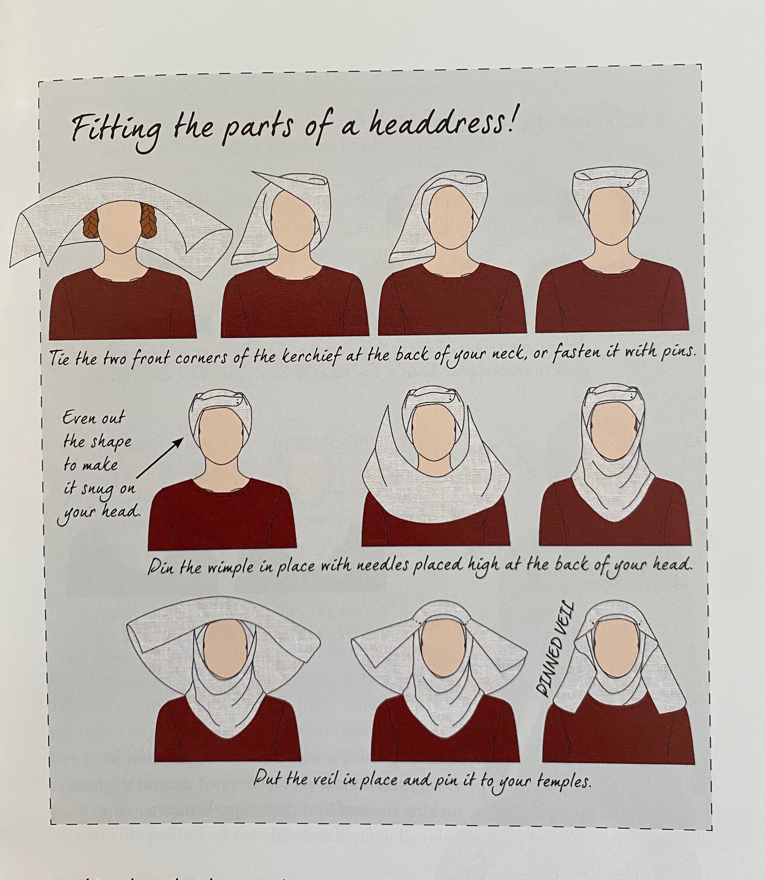 Suggestions on how to put on a wimple and veil.